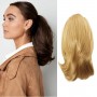 Extensie de par coada tip Mesa usor ondulata cu elastic de 32 cm Blond Inchis 39269
